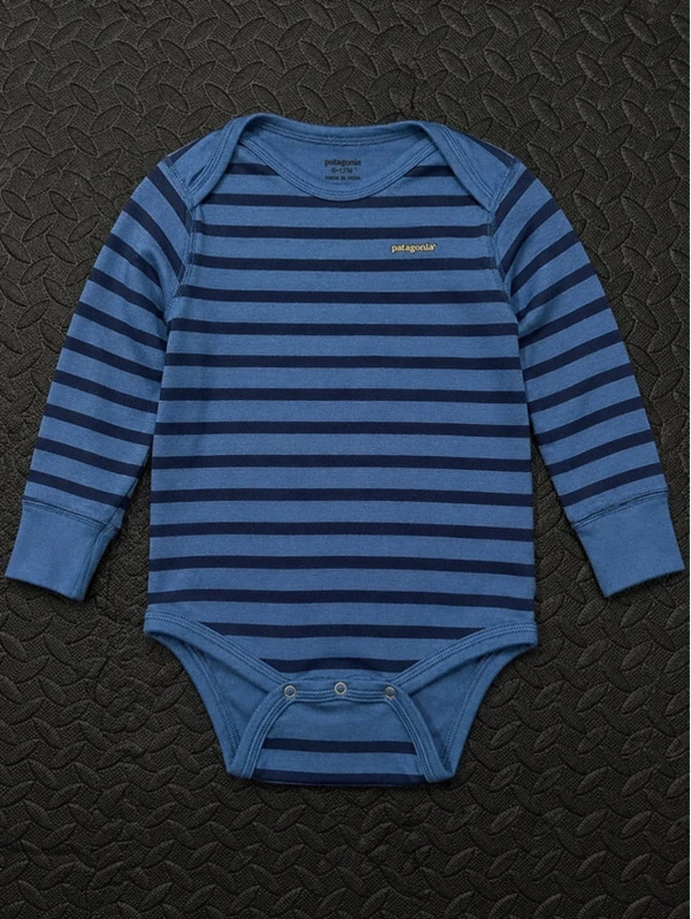 Patagonia 3T Blue Striped Long Sleeve Bodysuit